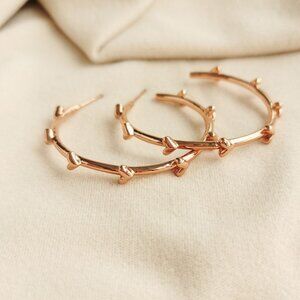 Kendra Scott Haven Heart Rose Gold Hoop Earrings NEW